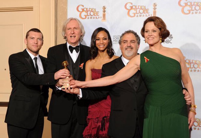 James Cameron and the cast of Avatar