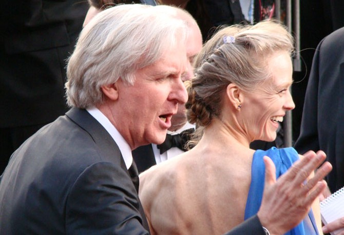 Director James Cameron arrives with his wife