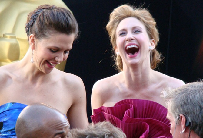 Vera Farmiga laughs with Maggie Gyllenhaal