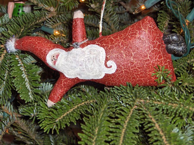 Flying Santa ornament