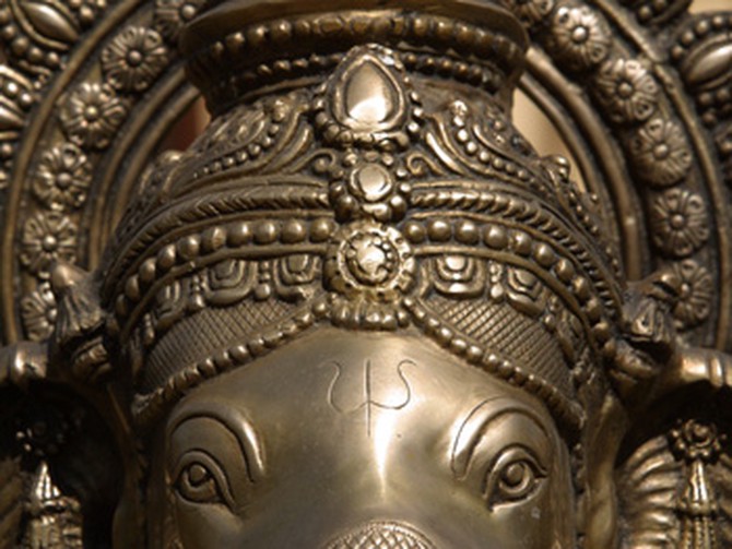 Exotic metal elephant sculpture