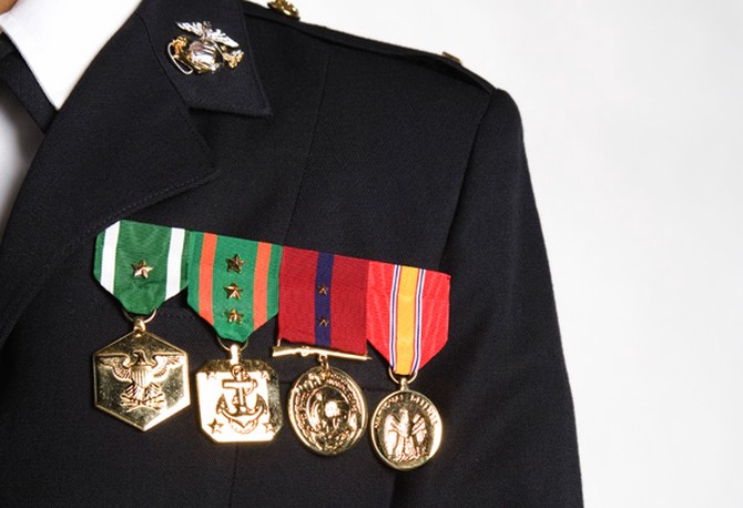 Medals on a uniform