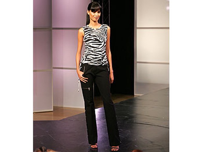 MICHAEL Michael Kors zebra top and black zipper pants