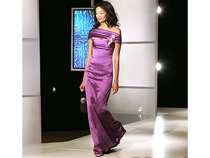 Purple satin dress from Valentino's Main Line.