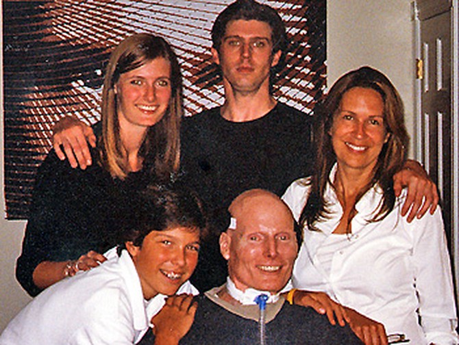 Christopher Reeve and his family