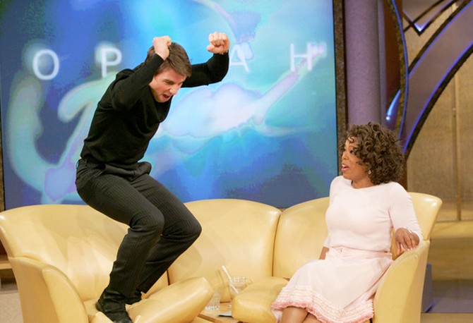Tom Cruise jumps for joy!