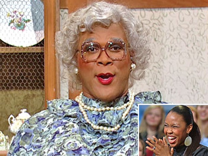 Brianna and Tyler Perry as Madea