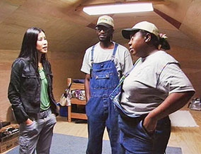 Lisa Ling with Ginger and Ben Robinson, residents of 'Tent City'