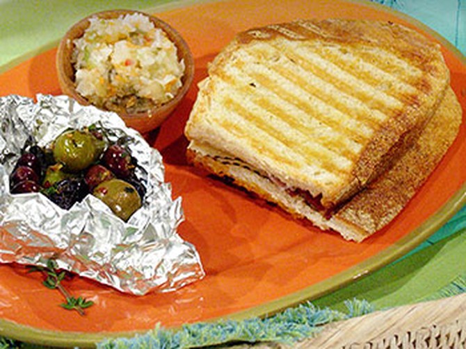 Rachael's Spanish Ham Cheese Melts and Hot Olives