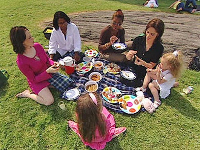 Soledad O'Brien and friends picnic in Central Park