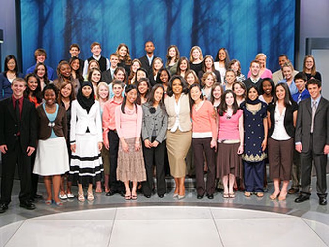 The winners of Oprah's National High School Essay Contest