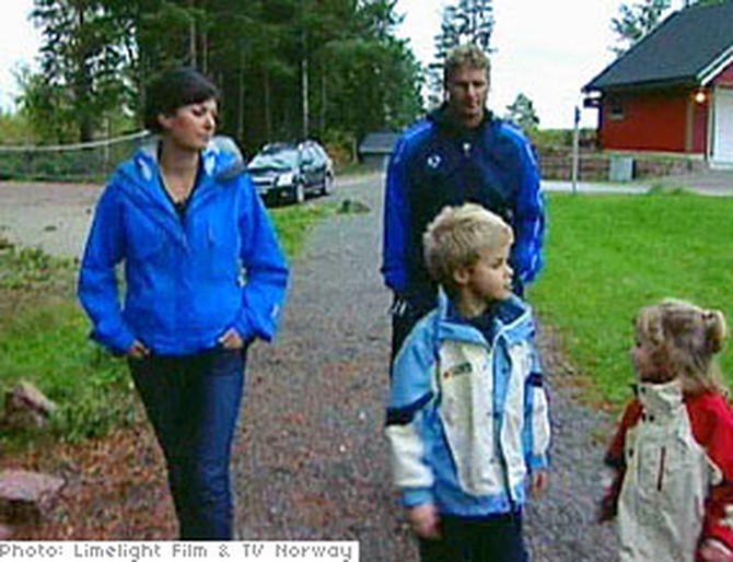 Trine Grung and her family in Norway