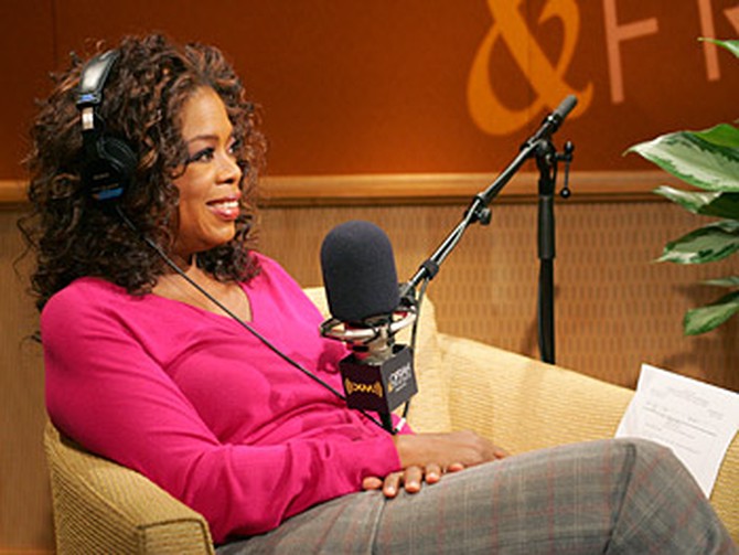 Oprah in the XM studio