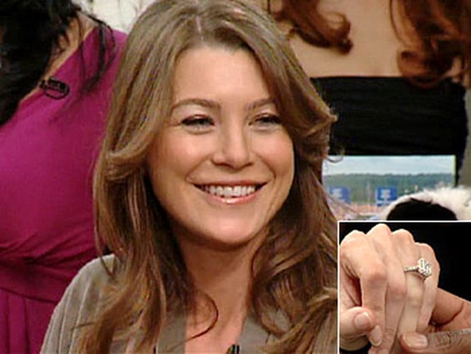 Ellen Pompeo and her engagement ring