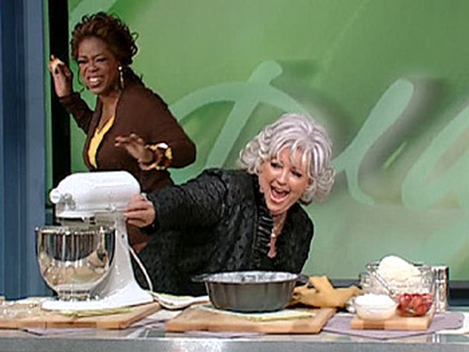 Paula Deen and Oprah stir up trouble in the kitchen.