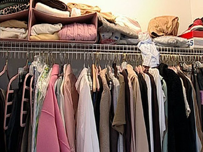 Coordinating your hangers can help you sort clothes.