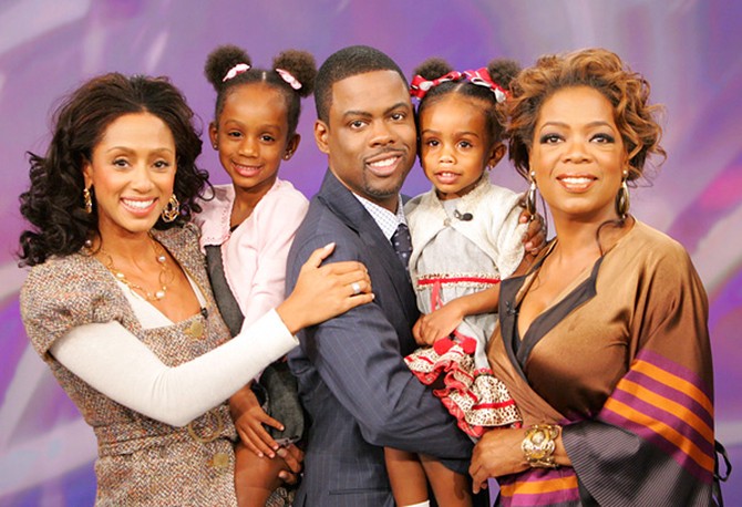 Chris Rock with his family and Oprah