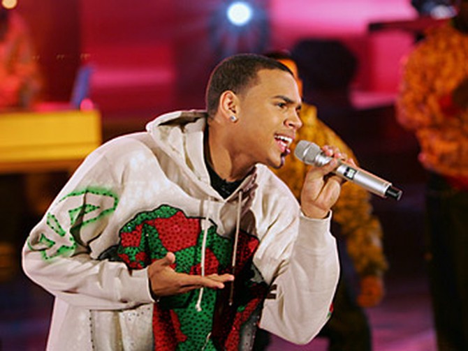 Chris Brown performs a song from his self-titled debut album.