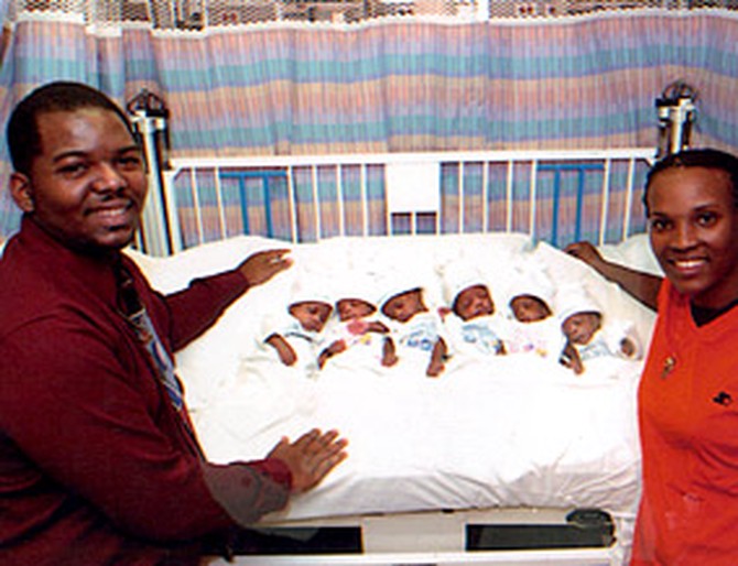 The sextuplets were so tiny that nurses had to sew them special clothes.