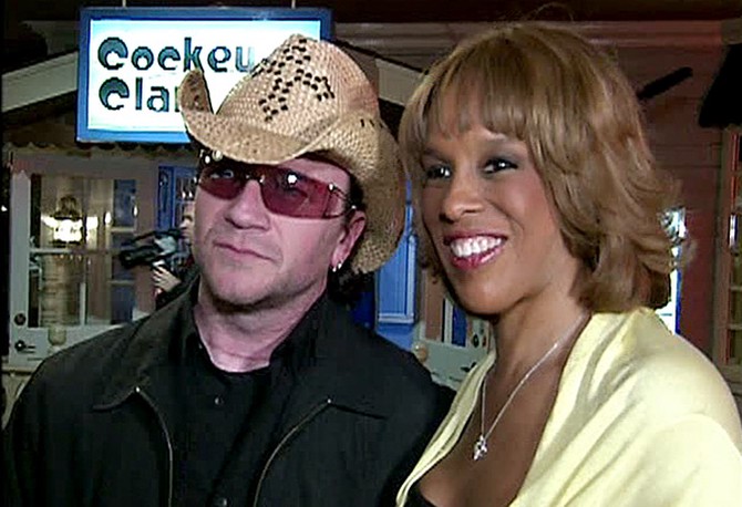 Gayle partying with 'Bono'