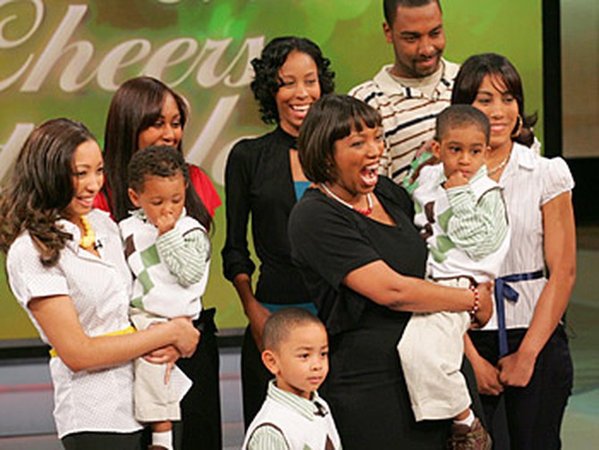 Karen's family surprises her at 'The Oprah Winfrey Show.'