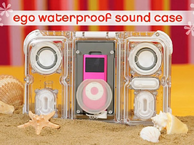 These iPod speakers float in water.