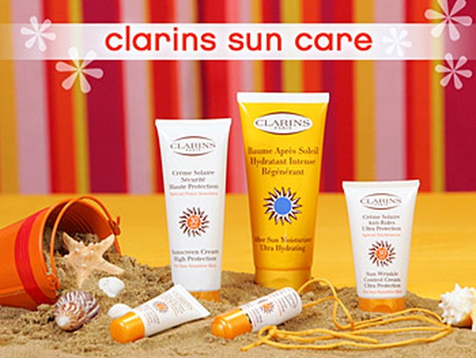 Clarins sun care products