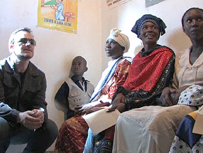 Bono helps people in Africa.