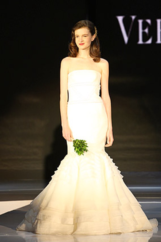 Strapless wedding dress by Vera Wang