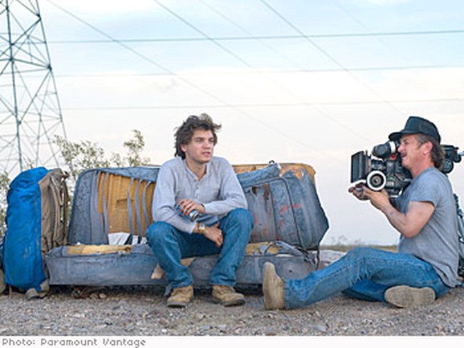 Sean Penn directs Emile Hirsch in 'Into the Wild.'