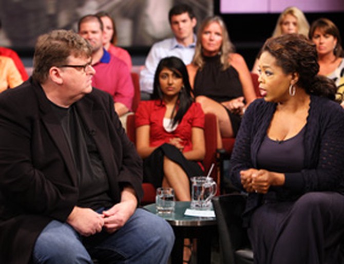 Michael Moore and Oprah