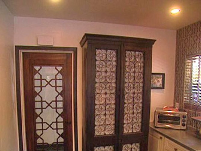 The laundry room door and cabinet