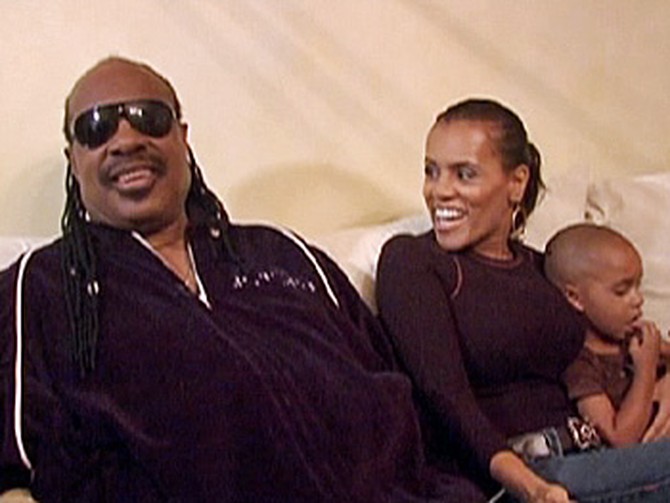 Music legend Stevie Wonder and his fashion designer wife, Kai Milla