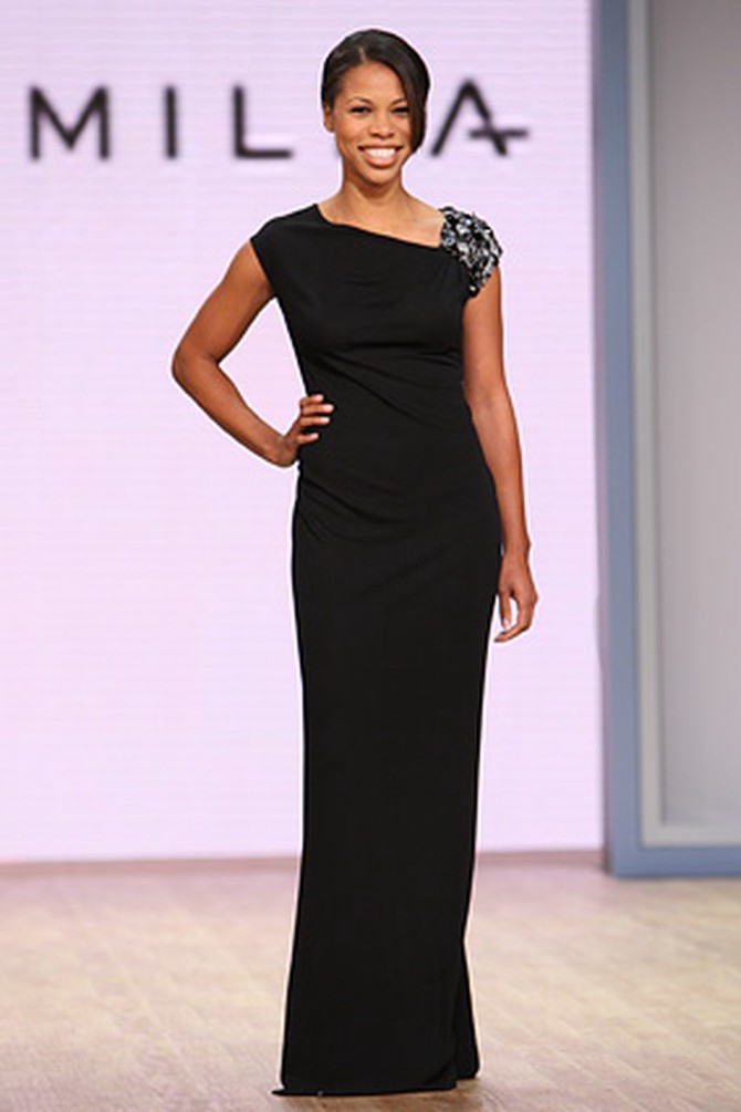 The black pepper matte jersey draped gown