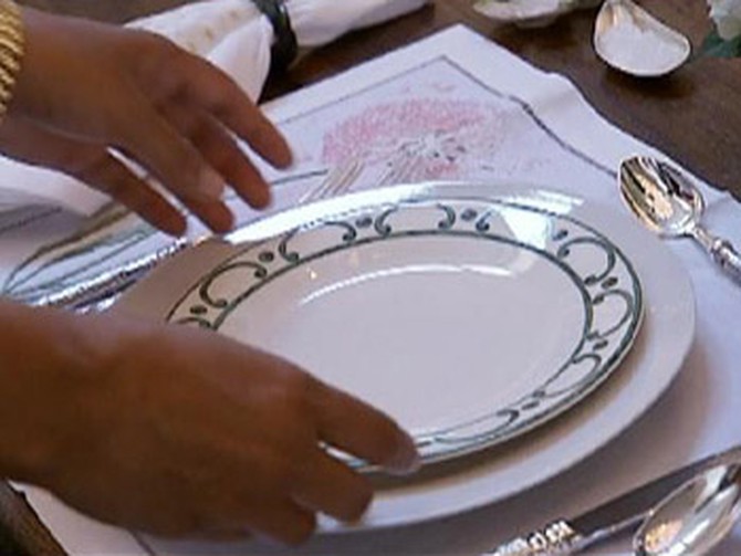 One of Rachel's place settings