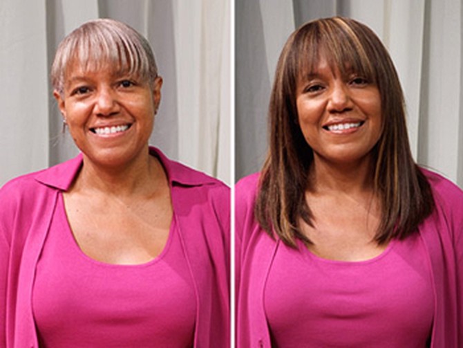 Rolanda before and after her makeover