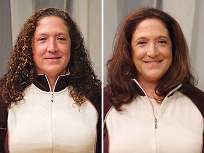 Angela before and after her makeover