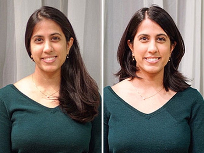 Kavita before and after her makeover