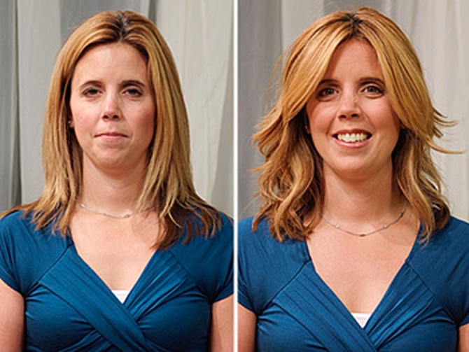 Kelly before and after her makeover