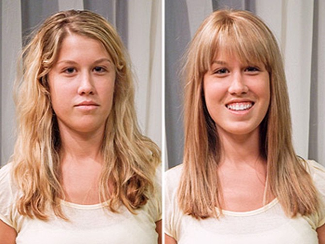 Lauren before and after her makeover
