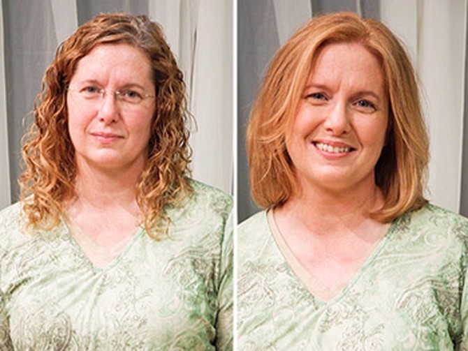 Patty before and after her makeover