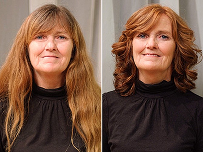 Linda before and after her makeover