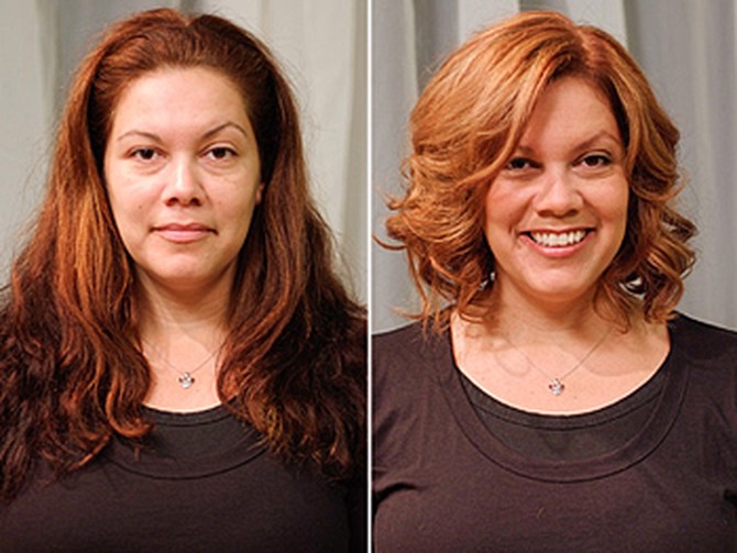 JoAnn before and after her makeover