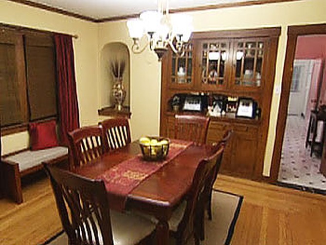The dining room is a peaceful place for family meals.