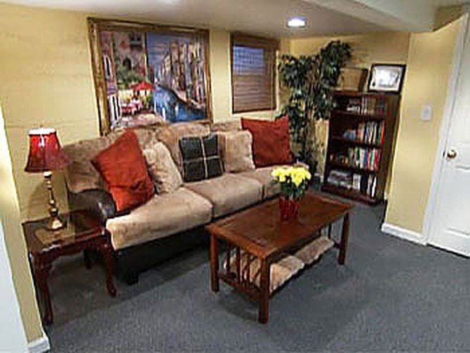 The basement has a lounge, an arts and crafts area and an exercise zone.