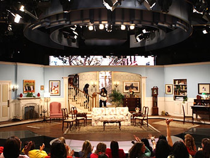 The Cosby Show set is recreated.