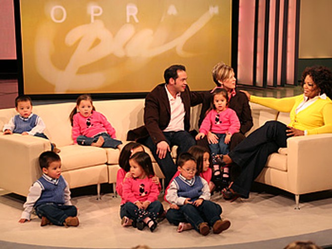 The Gosselin family with Oprah.