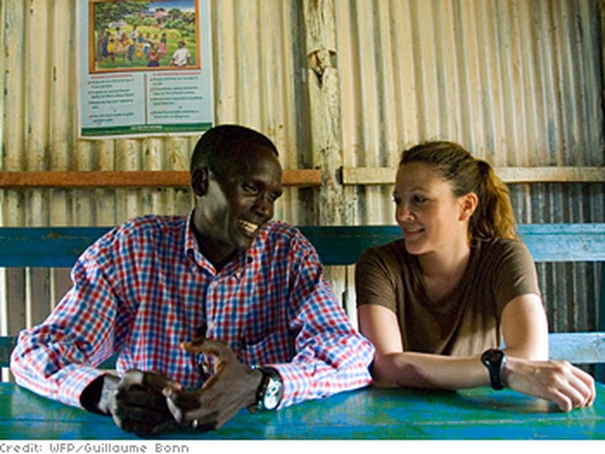 Drew Barrymore and Paul Tergat
