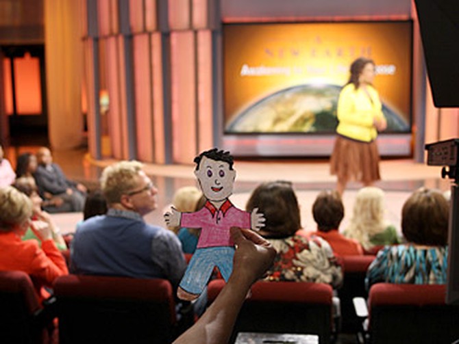 Flat Stanley makes his Oprah Show debut.