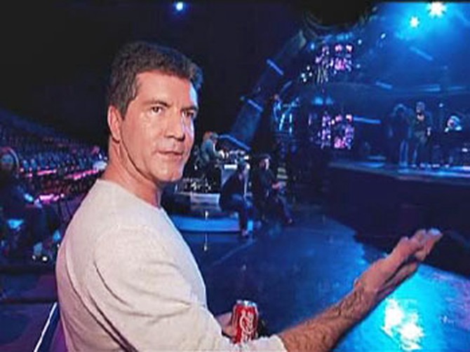 Simon on the new American Idol set